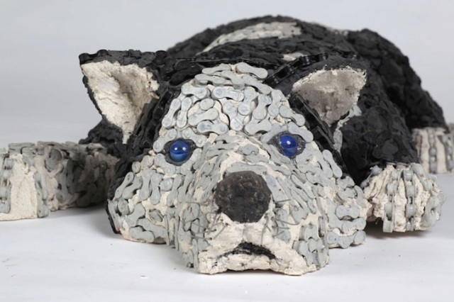 Dog Sculptures Made with Bicycle Parts Nirit Levav Packer 11