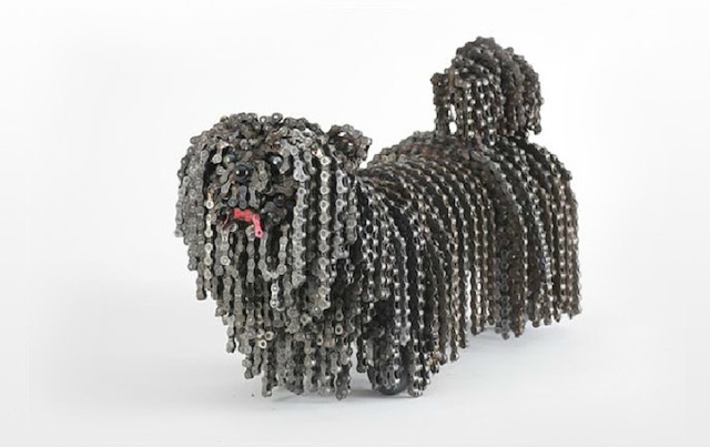 Dog Sculptures Made with Bicycle Parts Nirit Levav Packer 13