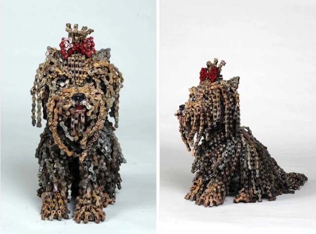 Dog Sculptures Made with Bicycle Parts Nirit Levav Packer 15