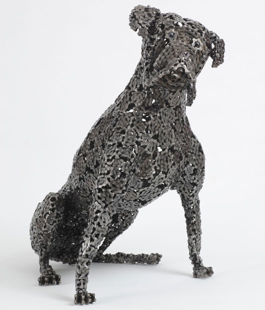 Dog Sculptures Made with Bicycle Parts Nirit Levav Packer 5
