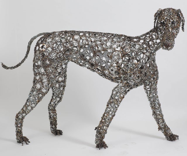 Dog Sculptures Made with Bicycle Parts Nirit Levav Packer 8