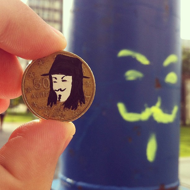 Tale you Lose pop culture characters painted on coins Andre Levy 25